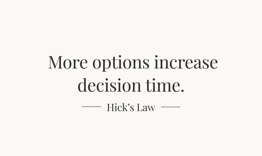 Hick’s Law — Too Many Choices Stall Action